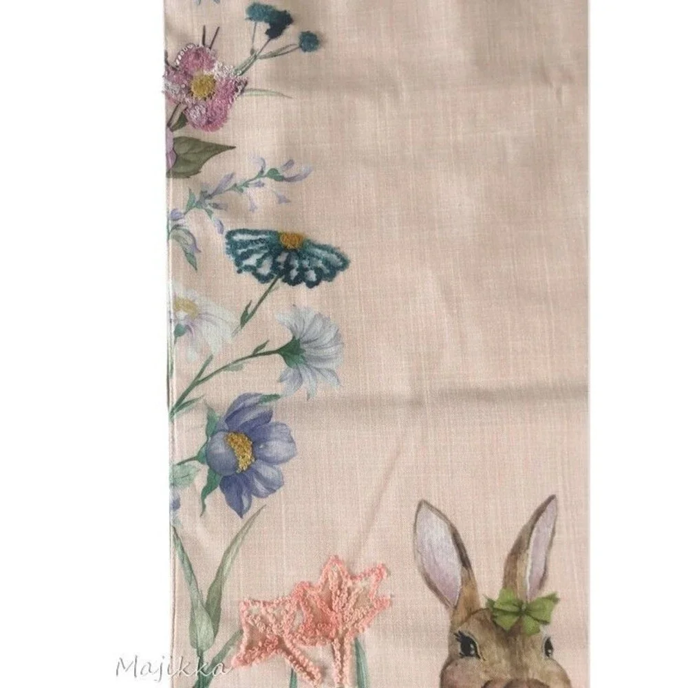 Cynthia Rowley Easter Embroidered Table Runner 16x72